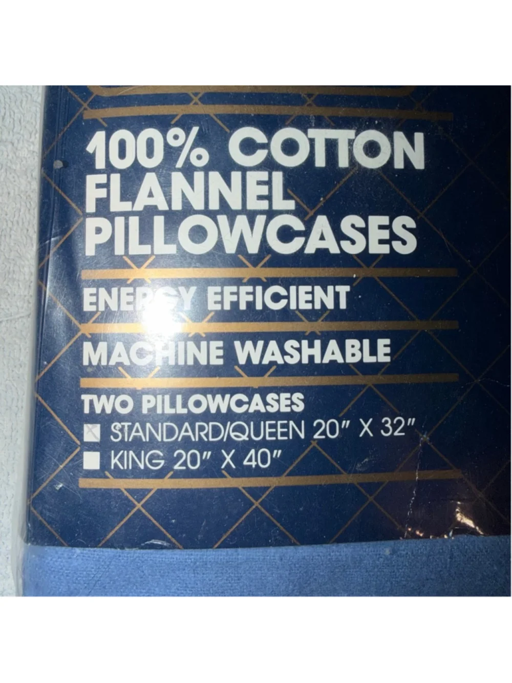 NIP Vintage Royal Heritage 100% Cotton Flannel Standard Queen Pillowcases Pk/2